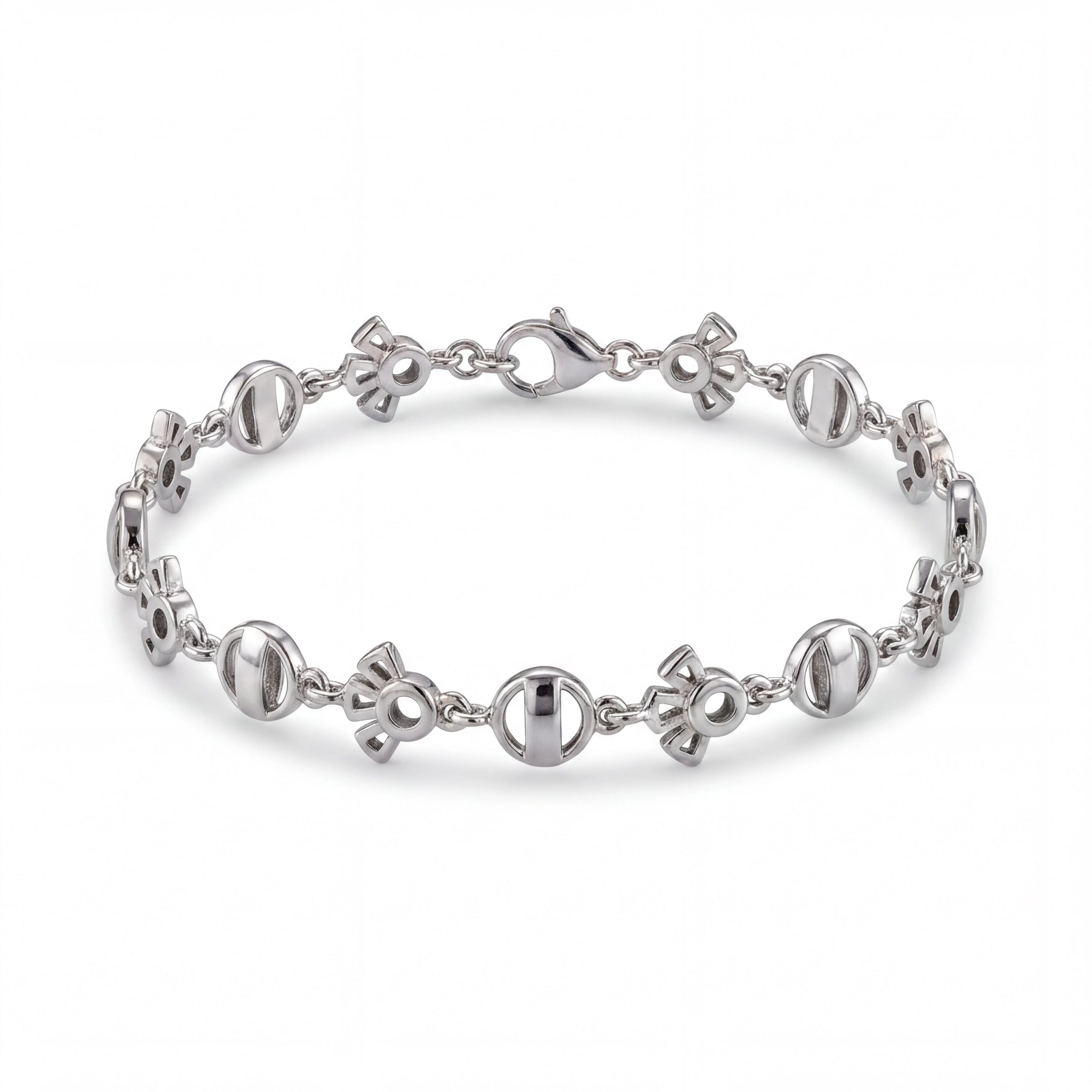 Bow Orb Link Bracelet