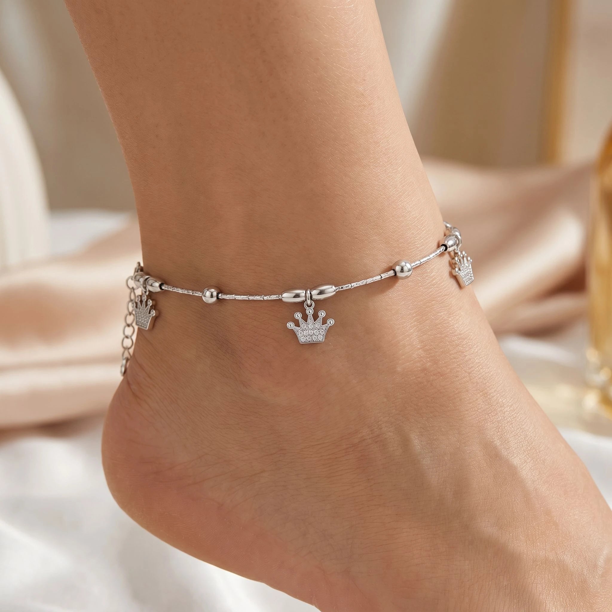 Crown Charm Anklet
