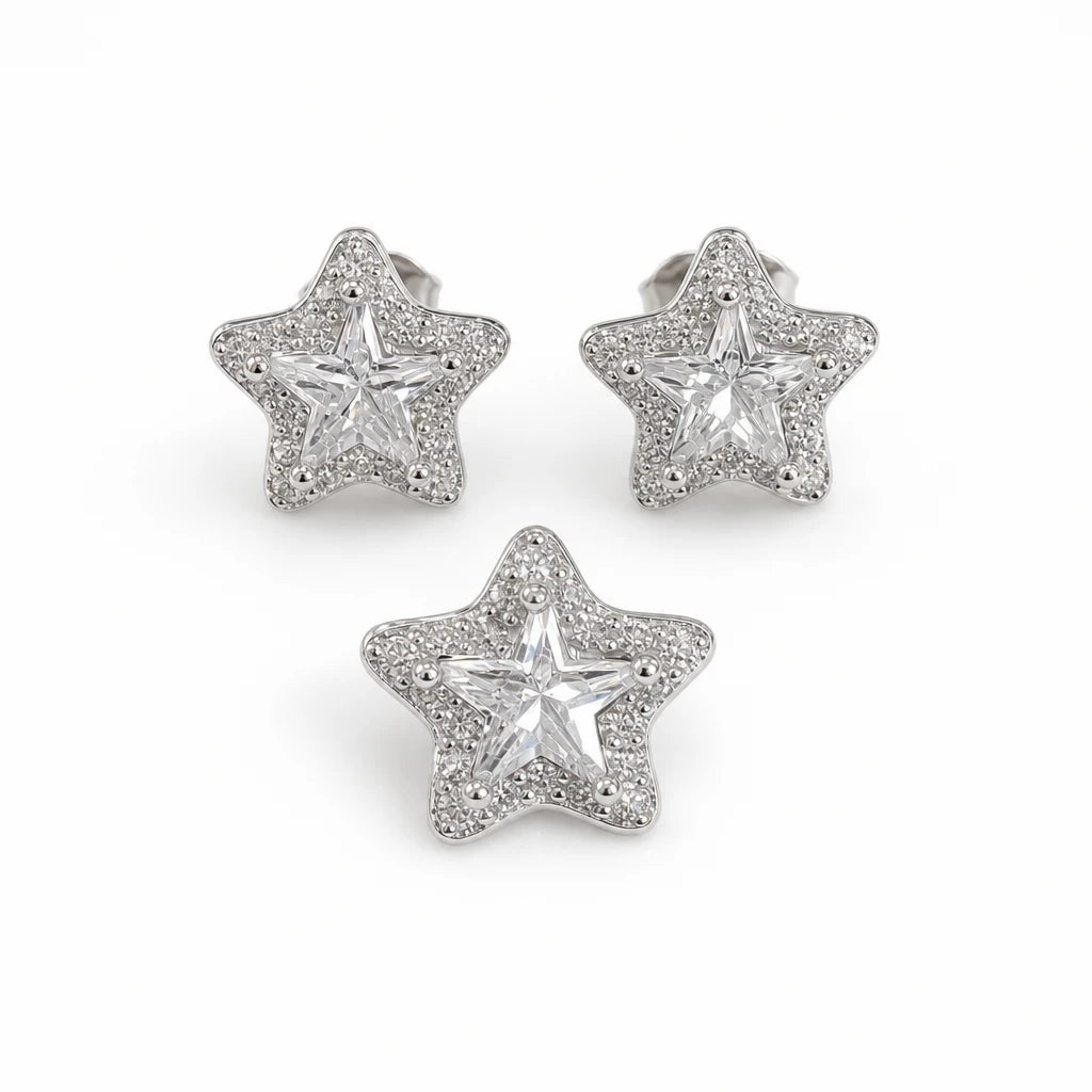 CZ Star Pendant Set