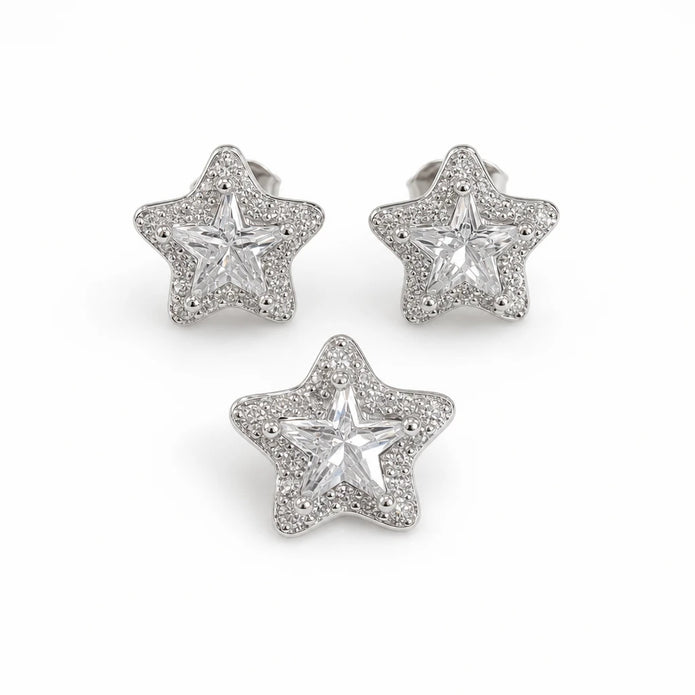 CZ Star Pendant Set
