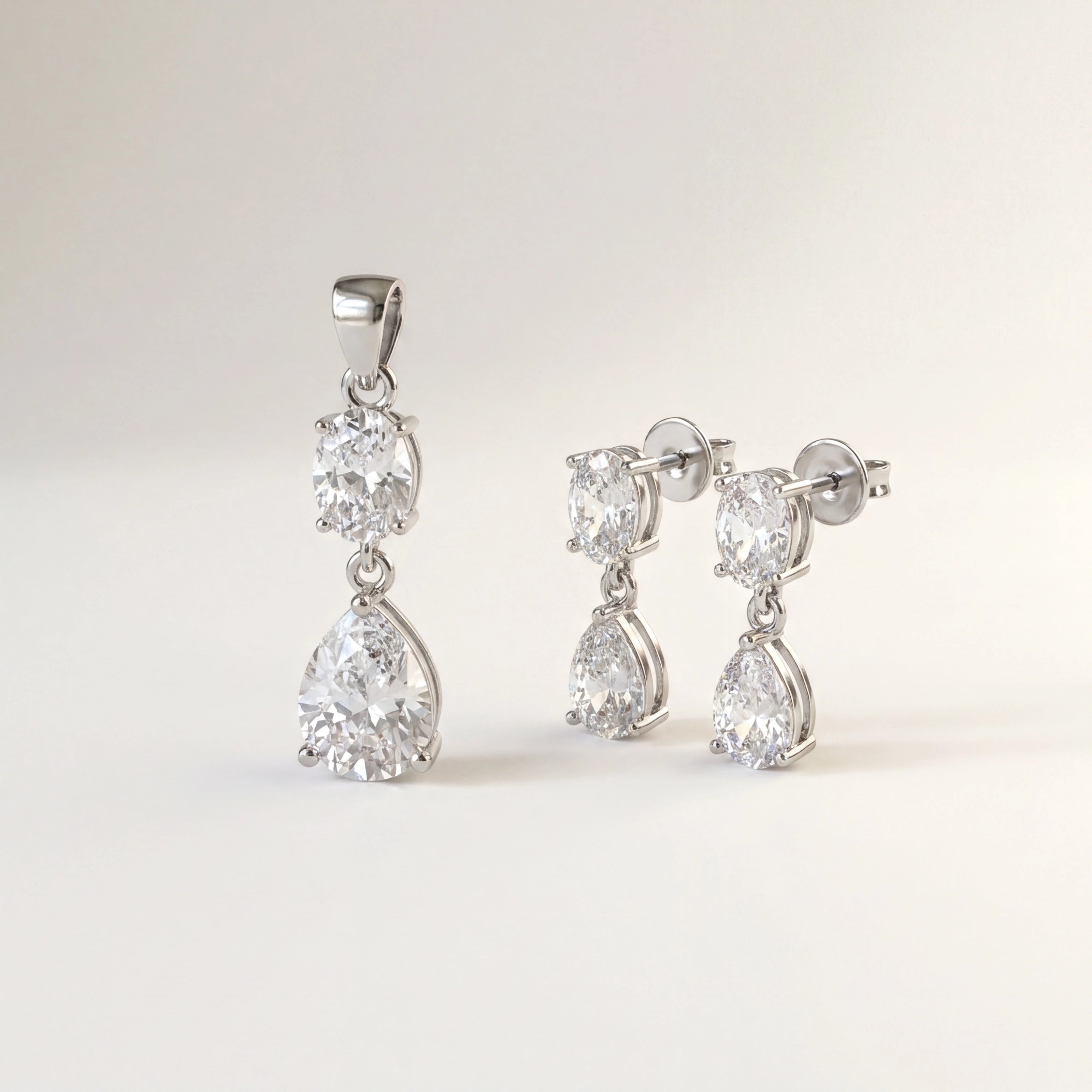 Oval Pear CZ Set — 2
