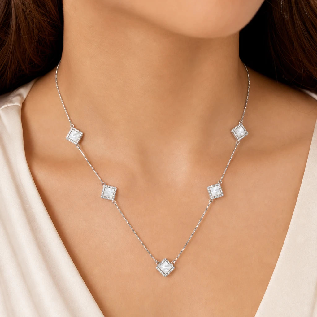 Mother-of-Pearl Station Necklace