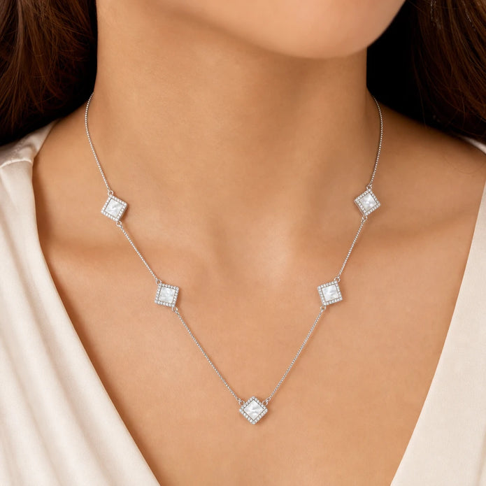 Mother-of-Pearl Station Necklace