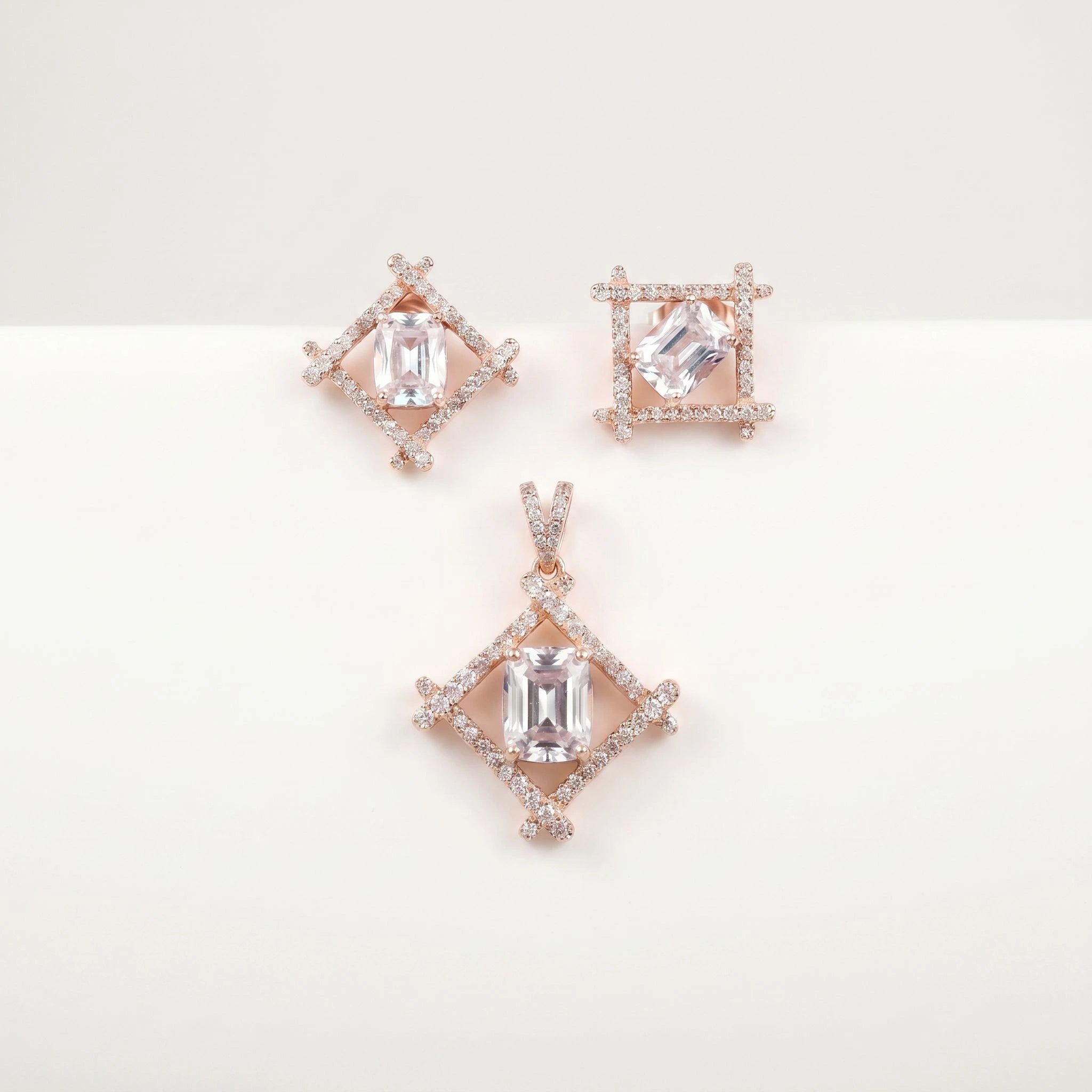 Radiant CZ Geometric Set — 2