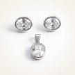 Oval CZ Pendant Set — 2