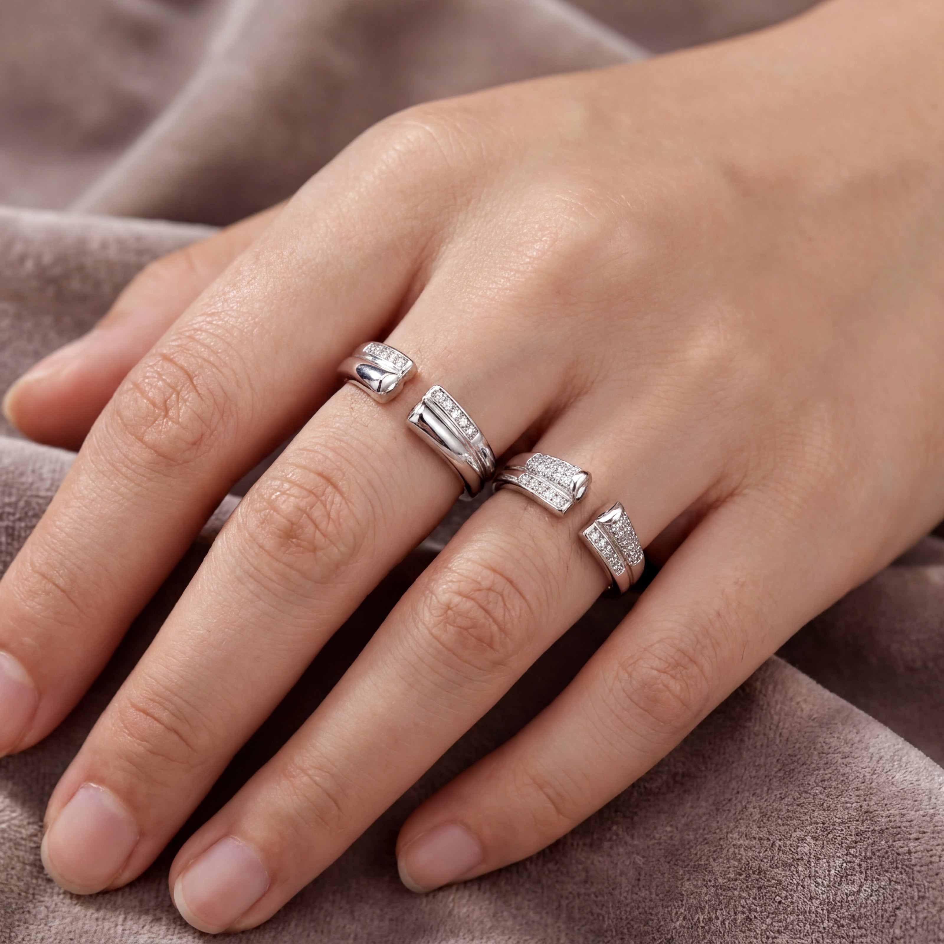 Pavé Open Band Ring — 2