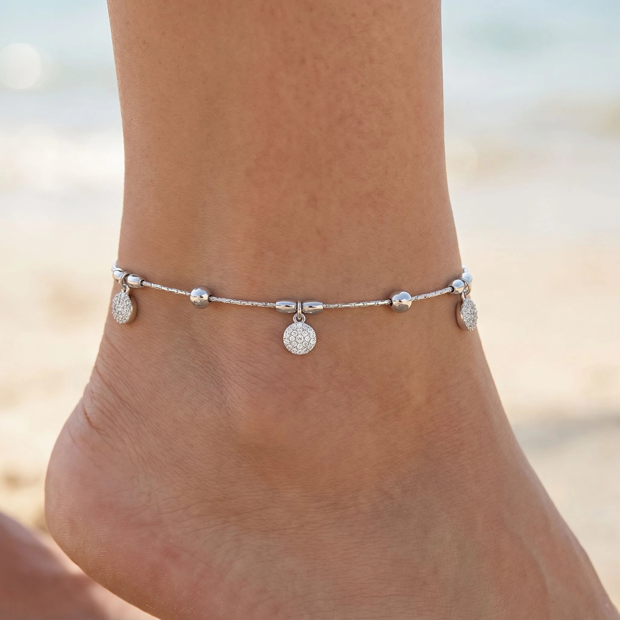 Pave Disc Anklet