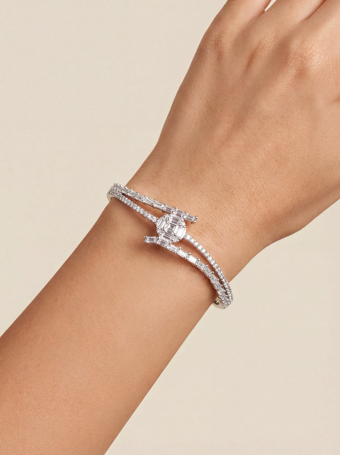 Baguette Crossover Bangle — 2