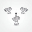 CZ Heart Pendant Set — 2