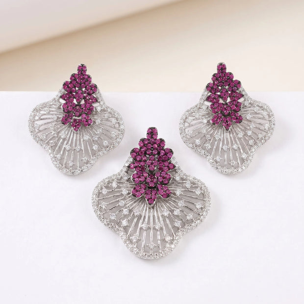 Ruby Fan Pendant Set — 2