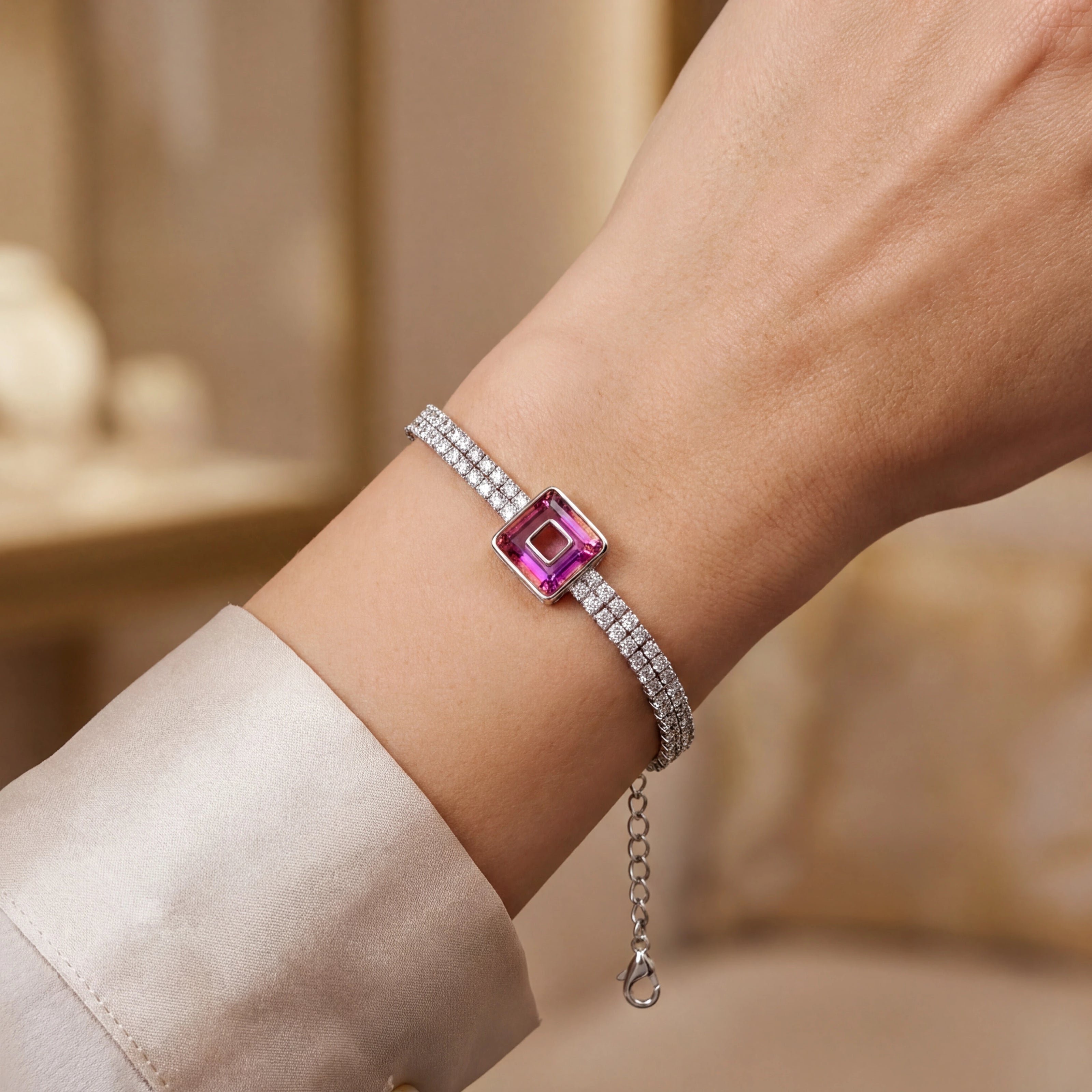 Pink Aura Tennis Bracelet — 2