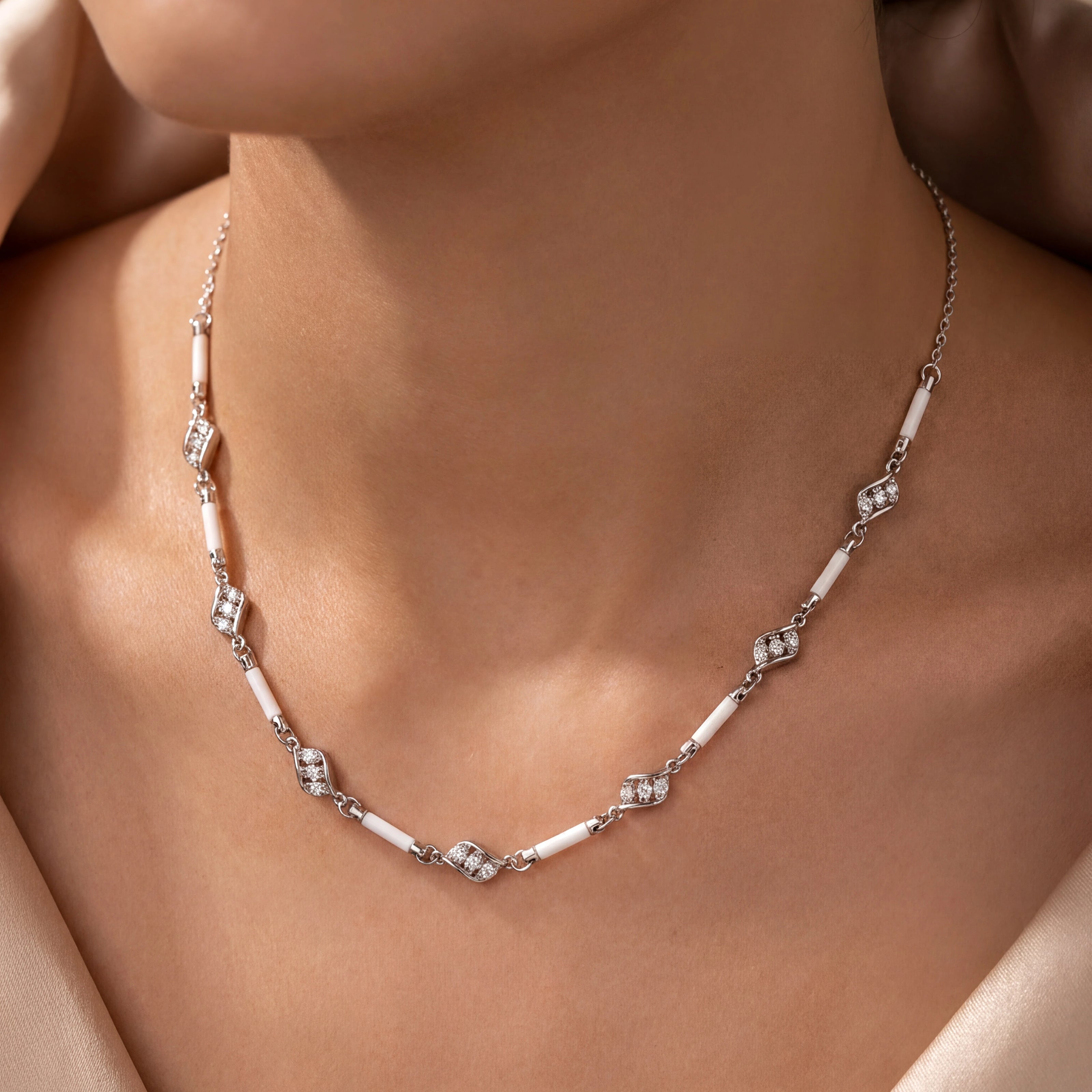 Enamel Wave Necklace — 2