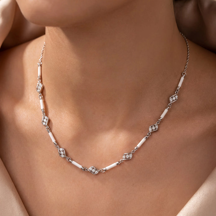 Enamel Wave Necklace — 2