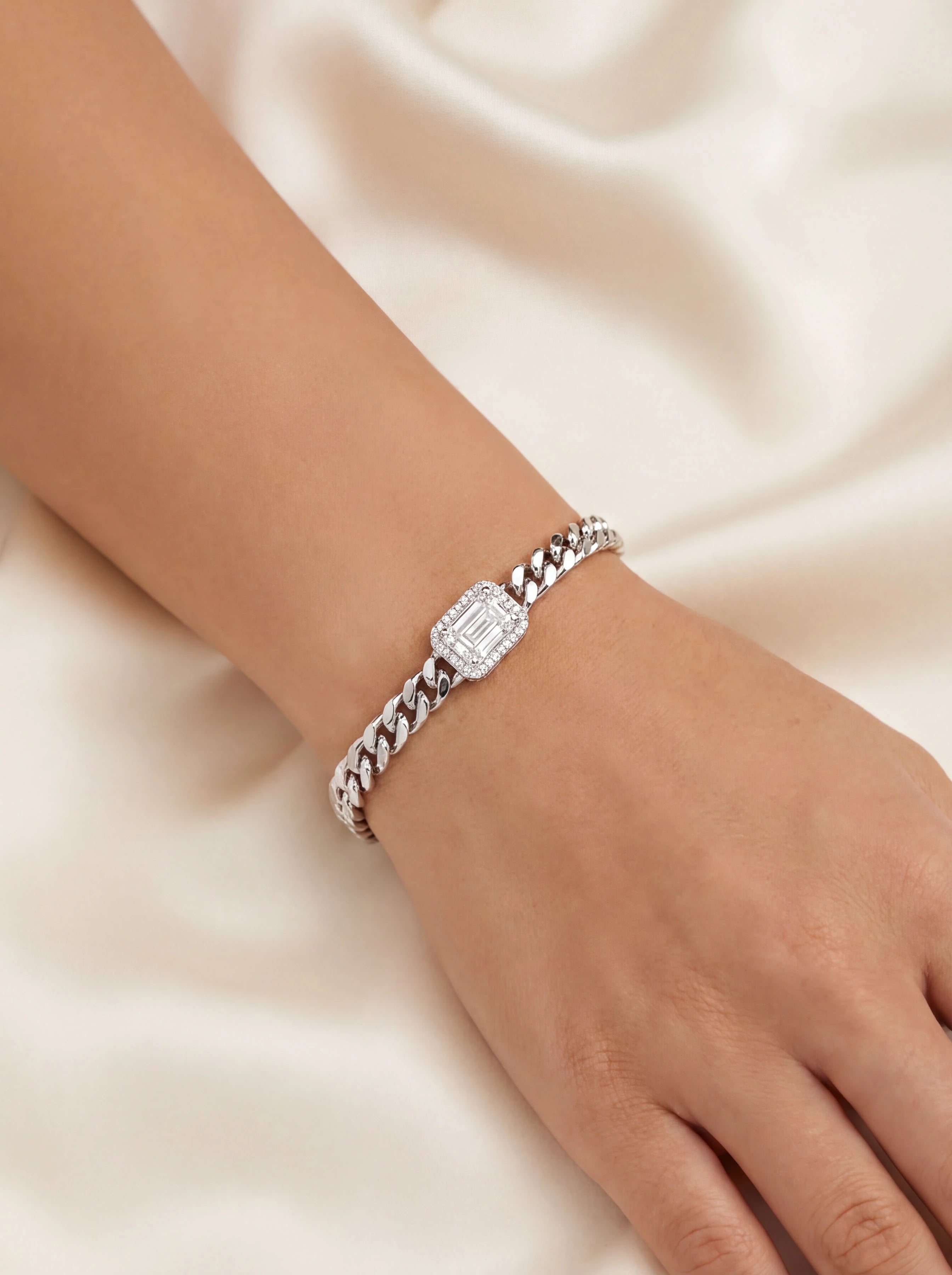 Emerald Cut Chain Bracelet — 2