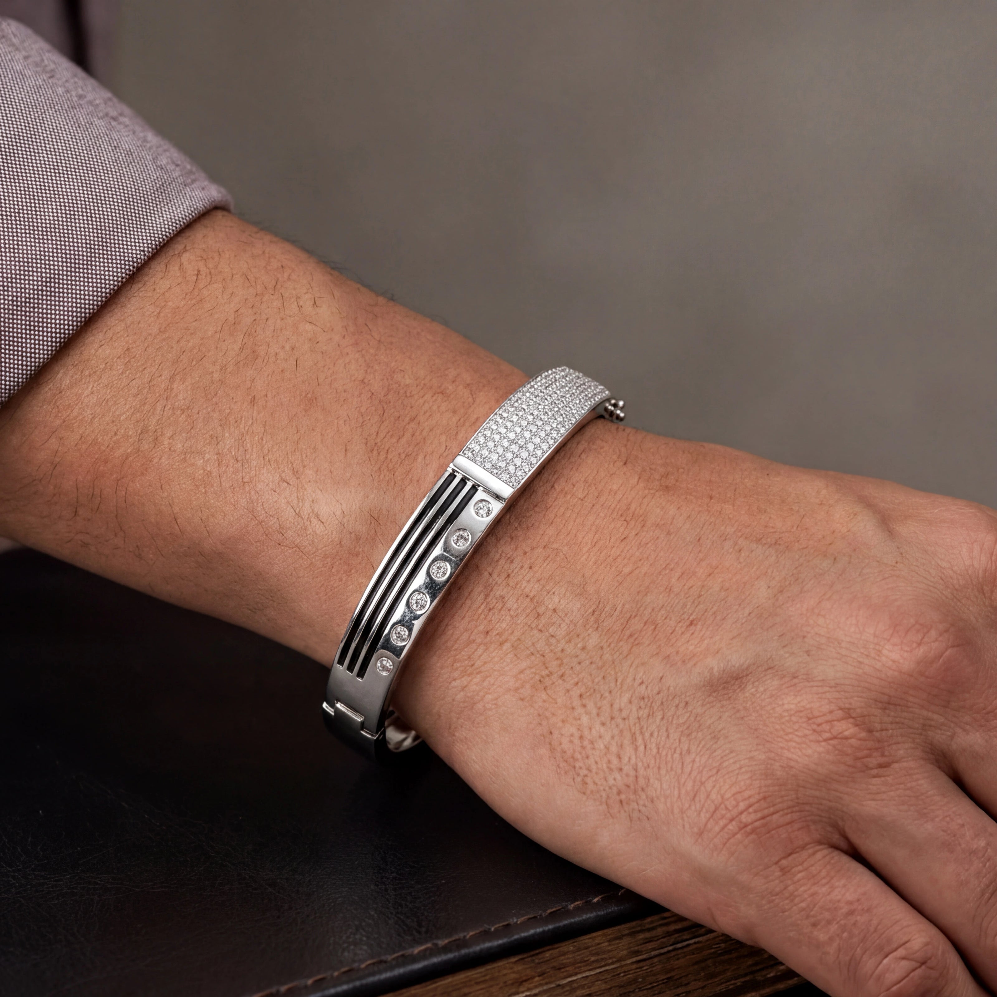 Modern Pave Bangle — 2