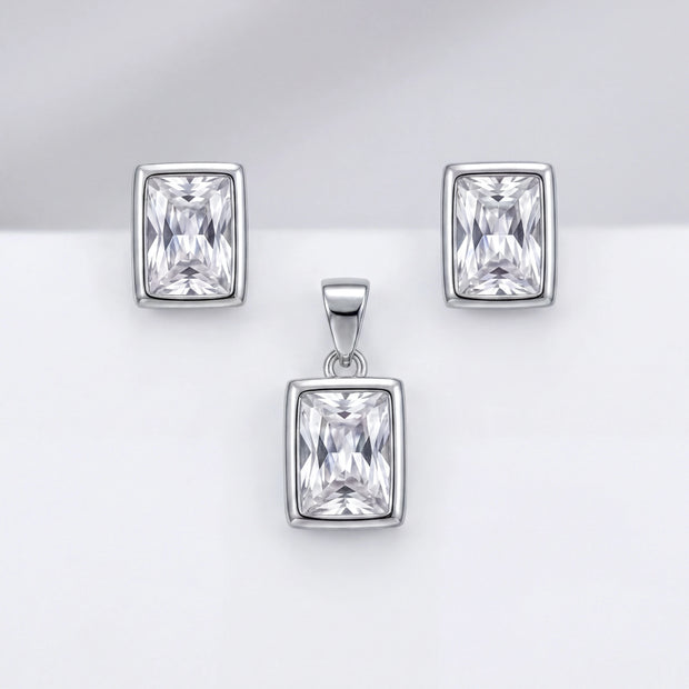 Emerald Cut Pendant Set — 2