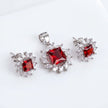 Ruby Halo Pendant Set — 2