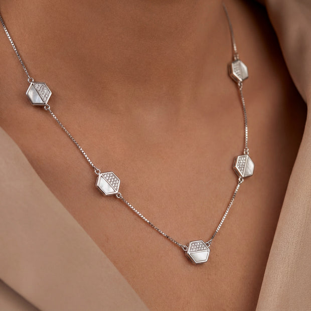 Mother Pearl Geo Necklace — 2