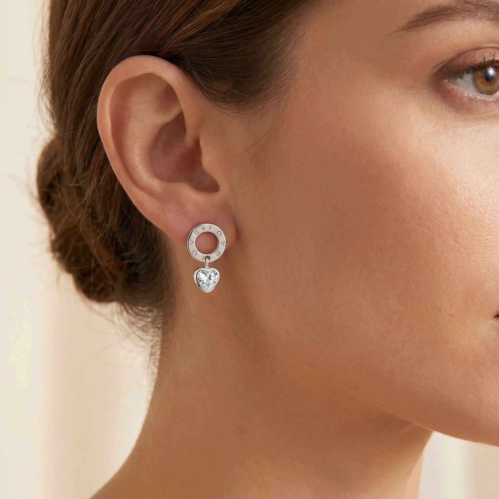 Love Heart Drop Earrings