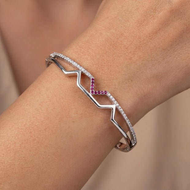 Pink V Zigzag Bangle — 2