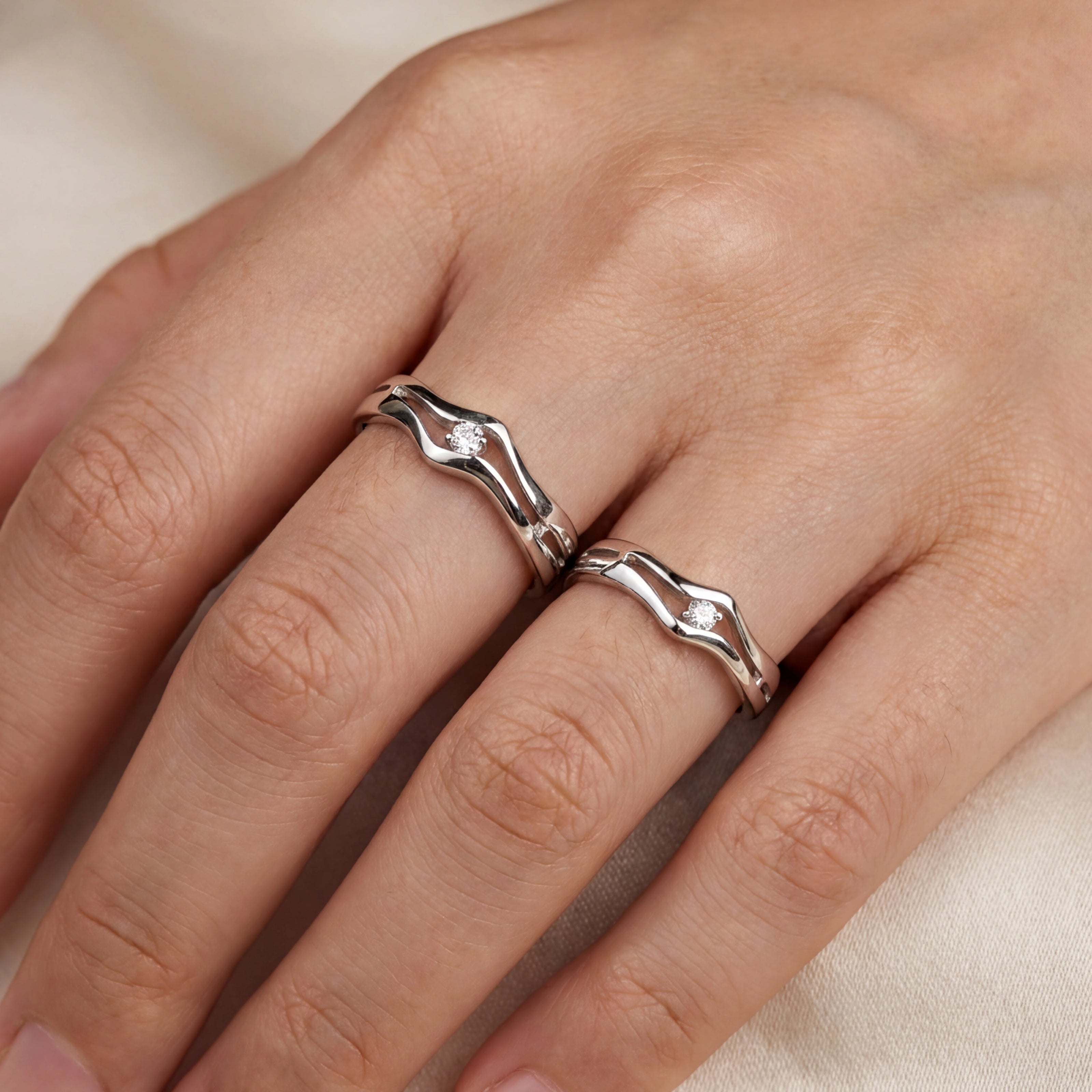 Wave Couple Ring — 2