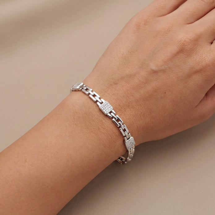 Pavé Squares Bracelet — 2