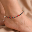 Red Black Beaded Anklet — 2
