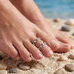 Textured Bead Toe Rings — 2