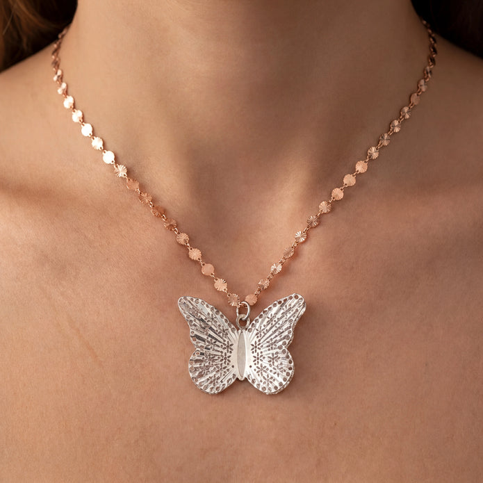 Butterfly Disc Necklace — 2