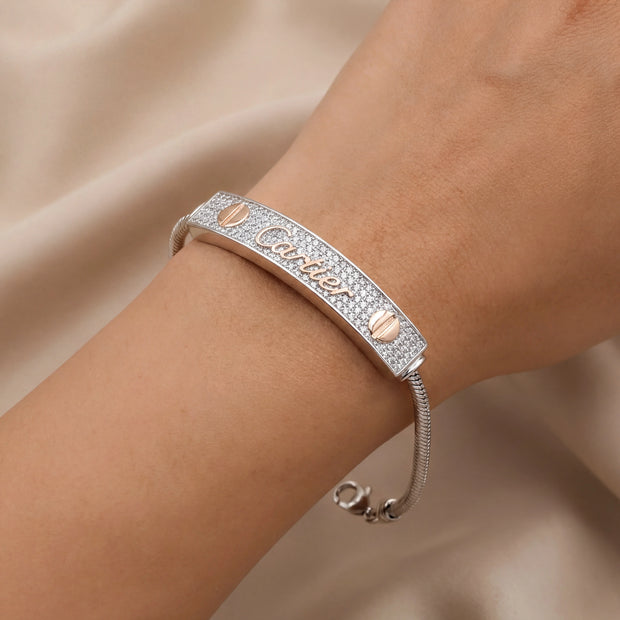 Contemporary CZ Bar Bracelet — 2