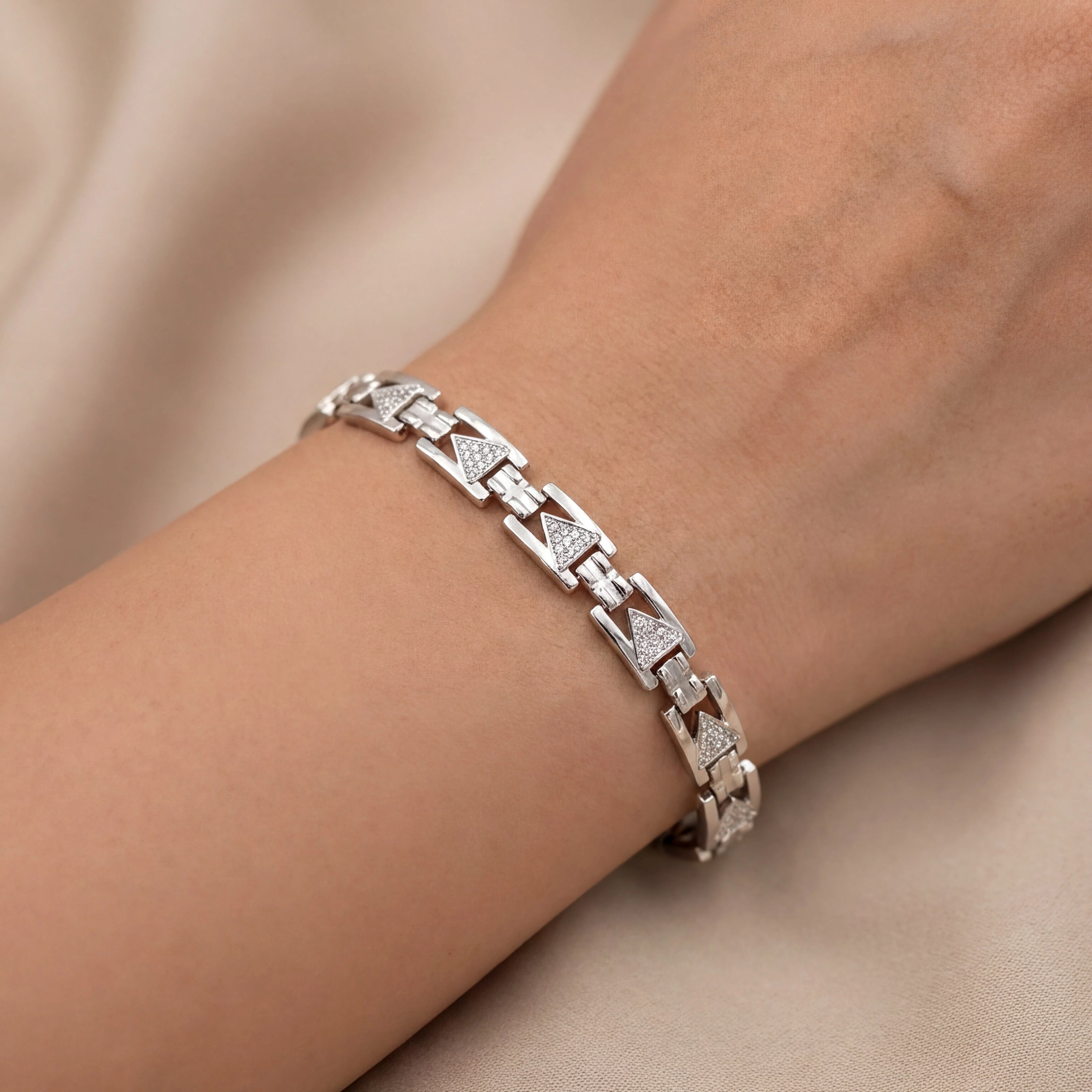 CZ Triangle Bracelet — 2