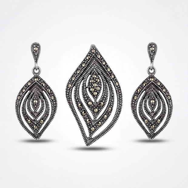 Marcasite Leaf Set — 2