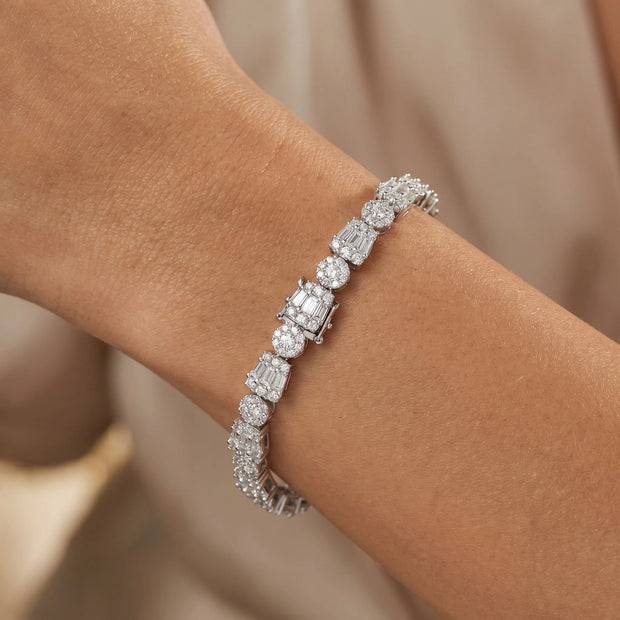 Mixed Cut CZ Bracelet — 2