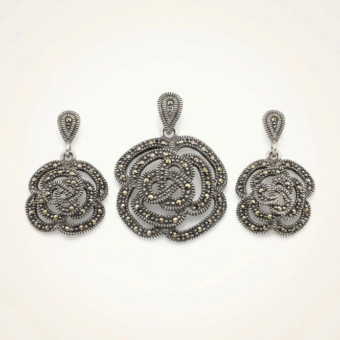 Marcasite Floral Set — 2