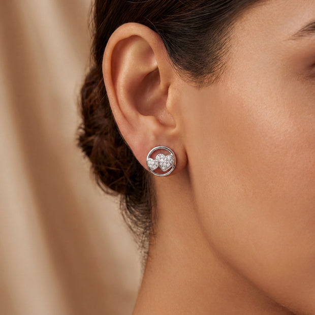 Double Heart Studs — 2