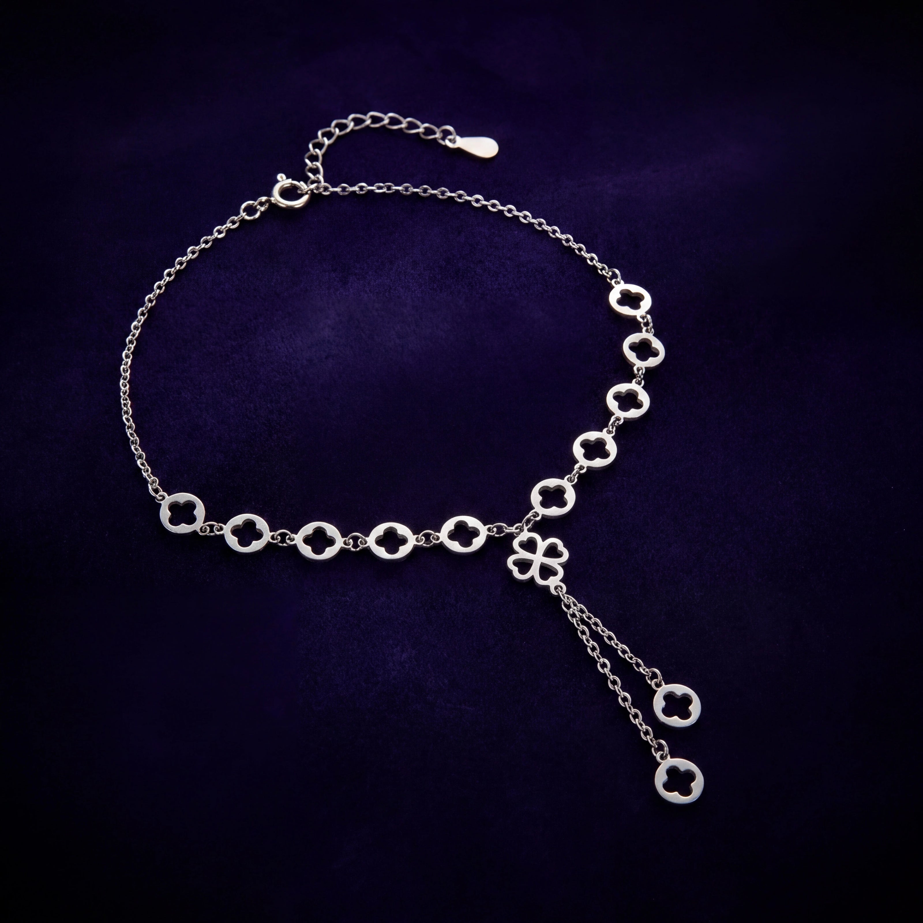Clover Dangle Anklet — 3