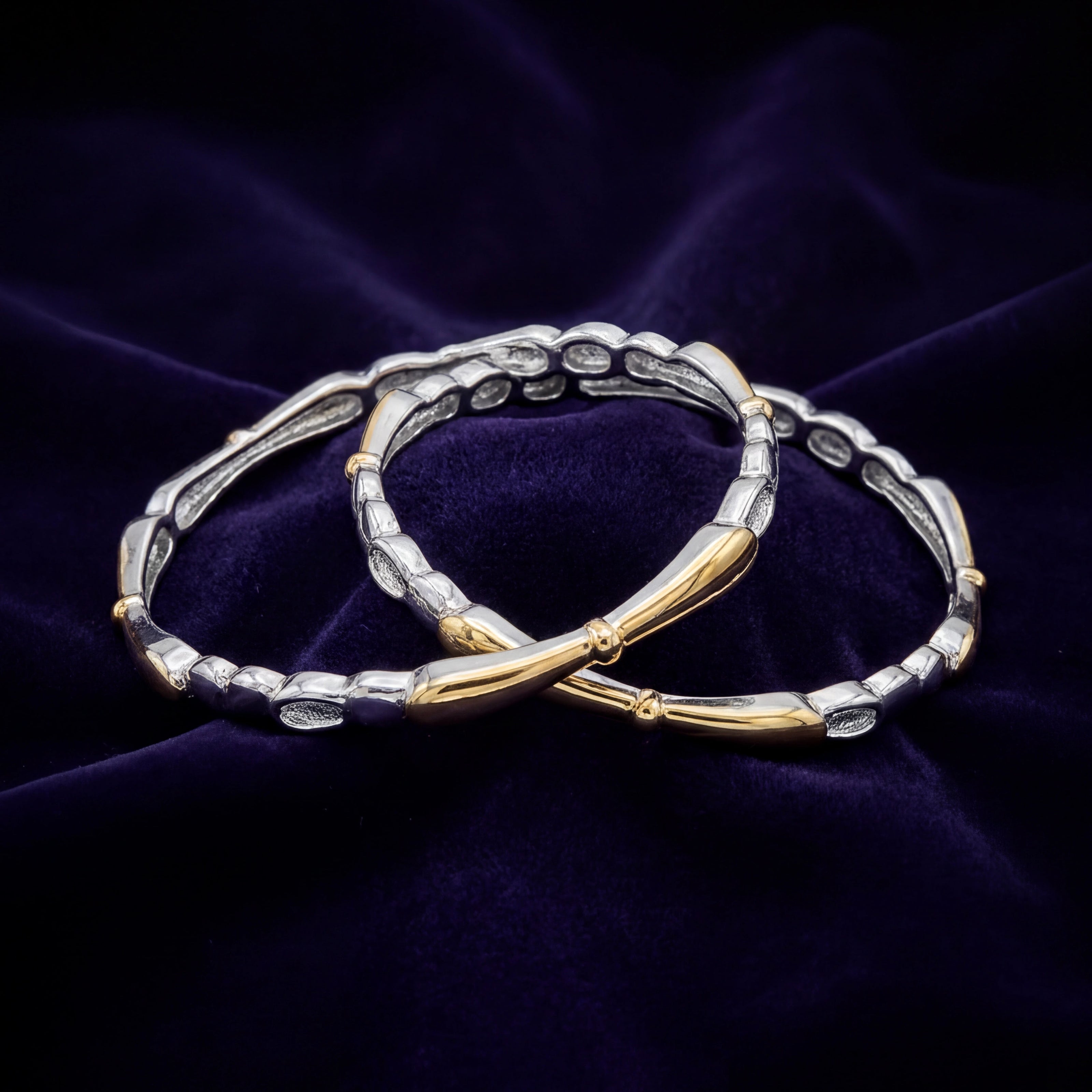 Two-Tone Textured Bangles — 3