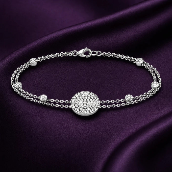 Pavé Disc Bracelet