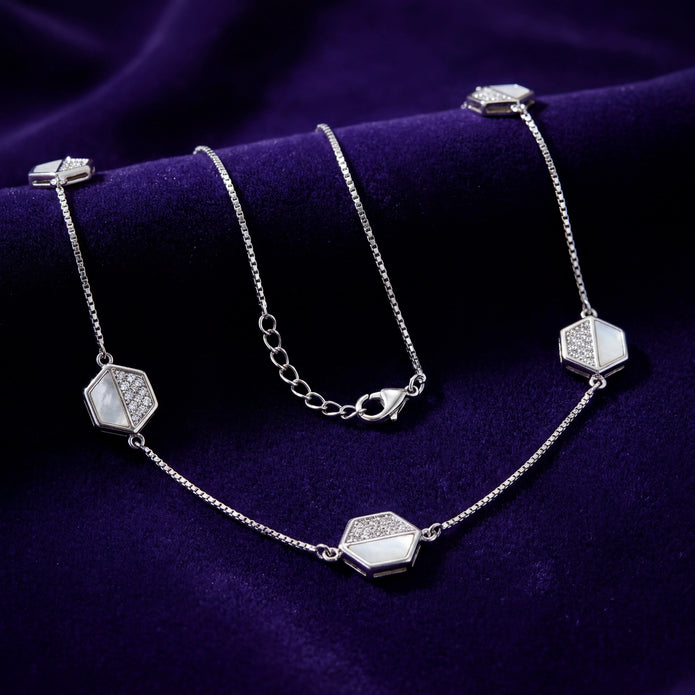 Mother Pearl Geo Necklace — 3