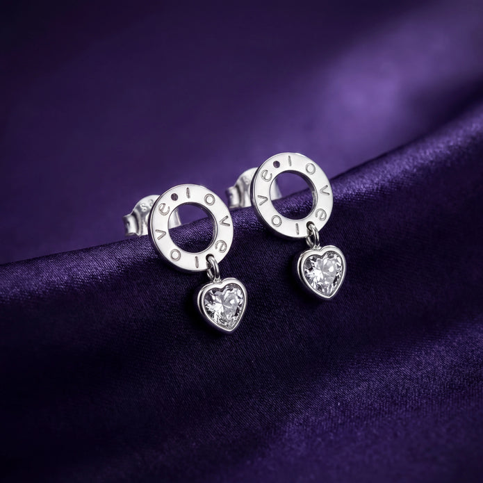 Love Heart Drop Earrings — 3