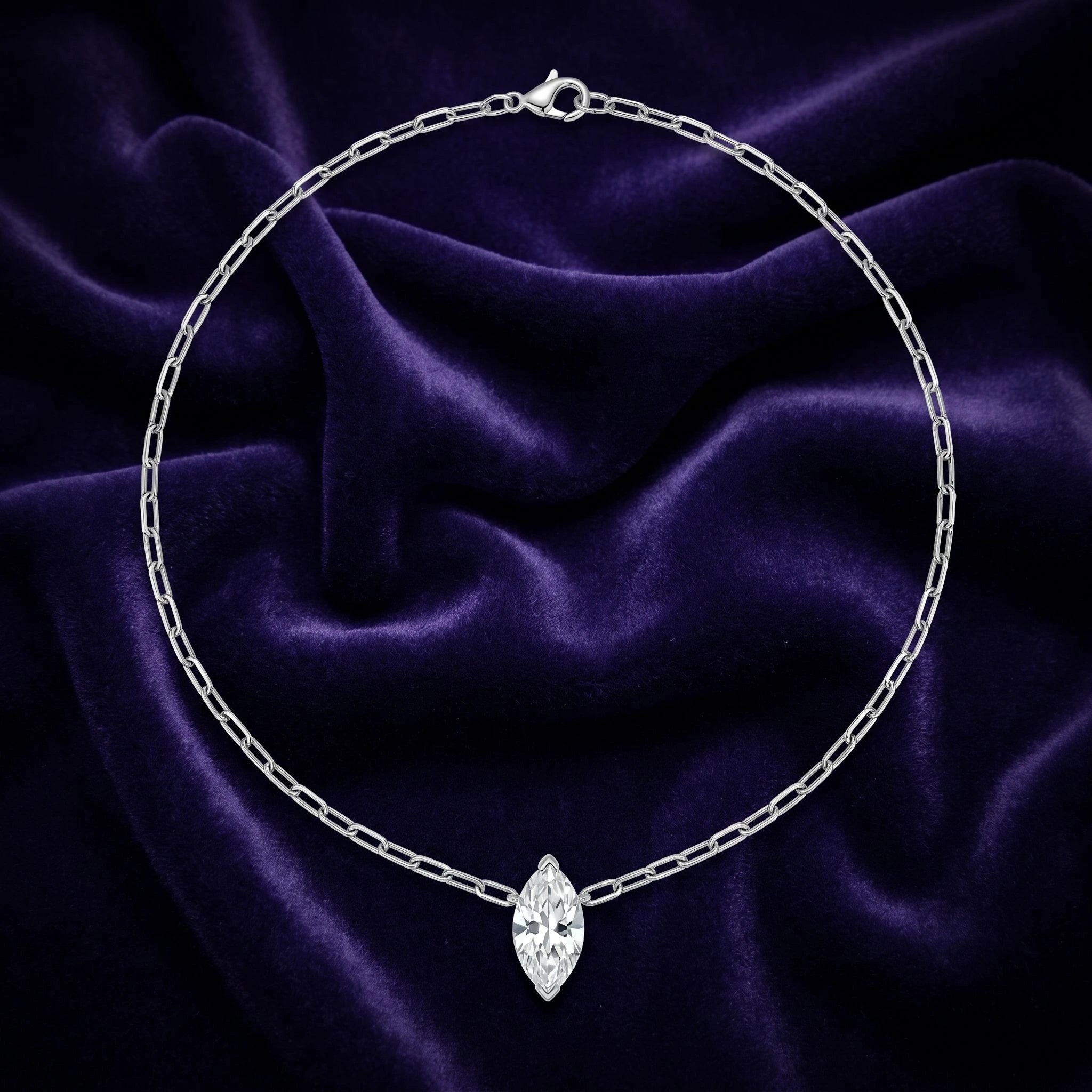 Marquise Paperclip Necklace — 3