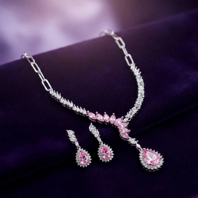 Pink Floral CZ Set — 3