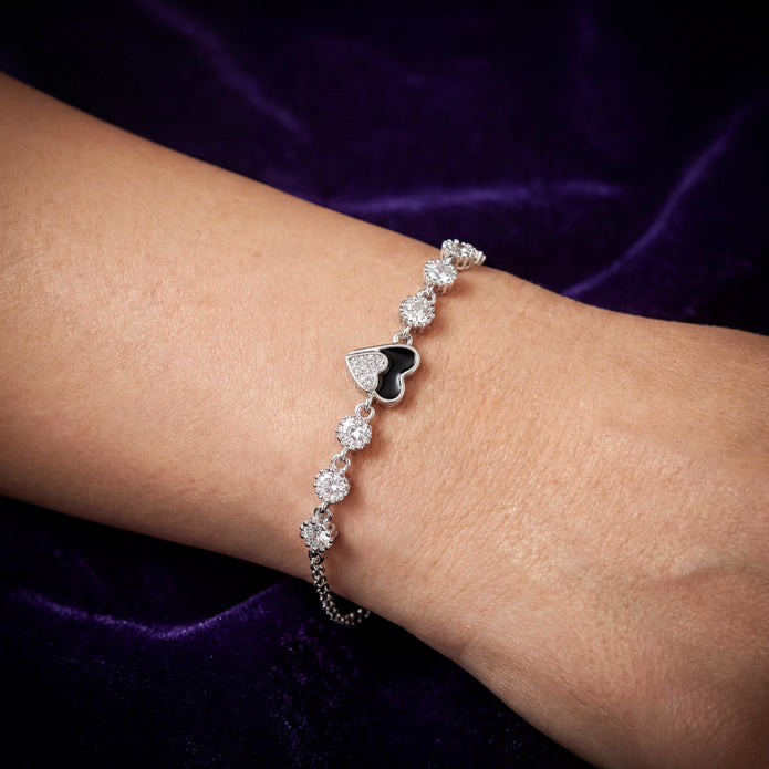 Black Heart CZ Bracelet — 3