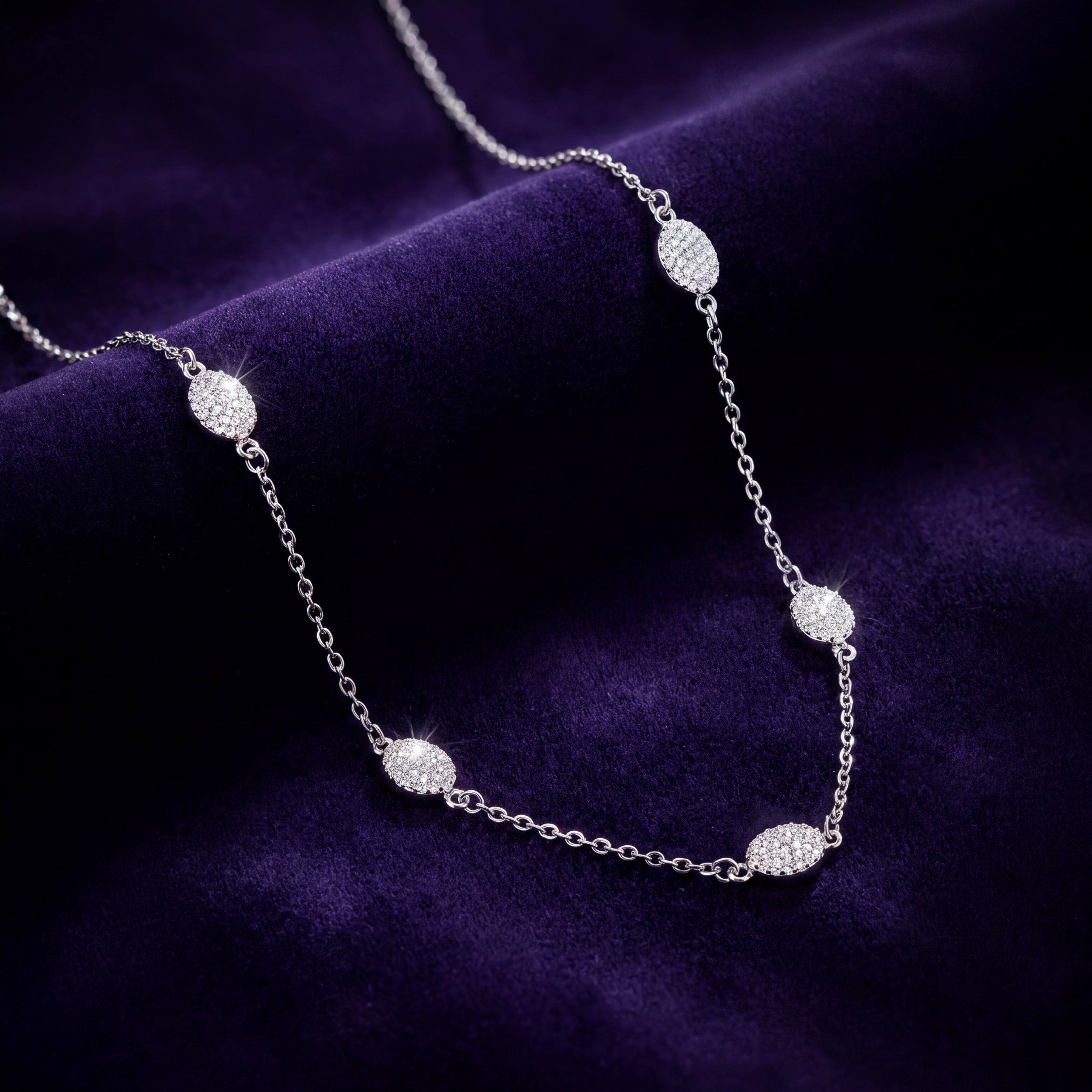 Pavé Station Necklace — 3