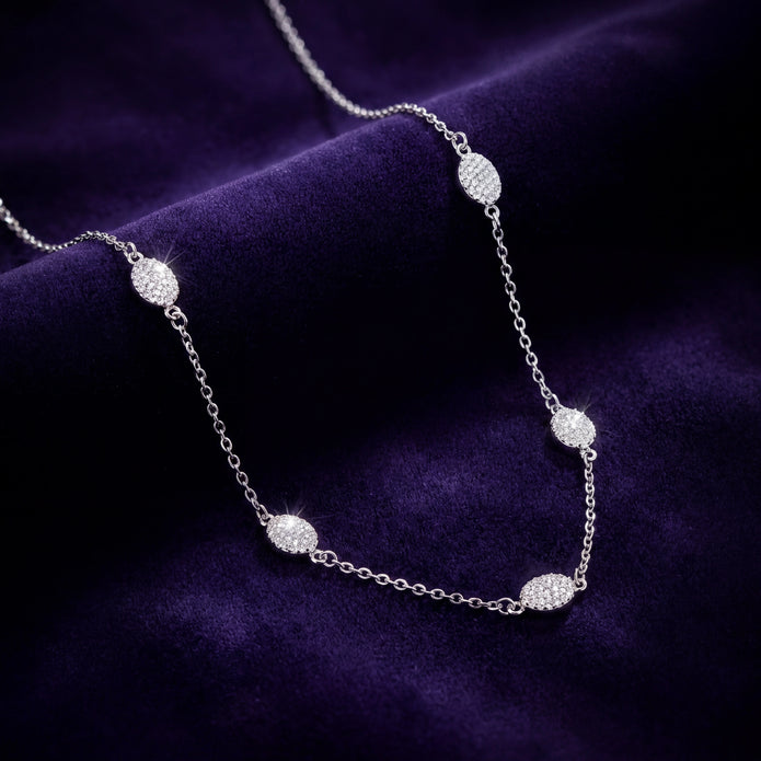 Pavé Station Necklace — 3