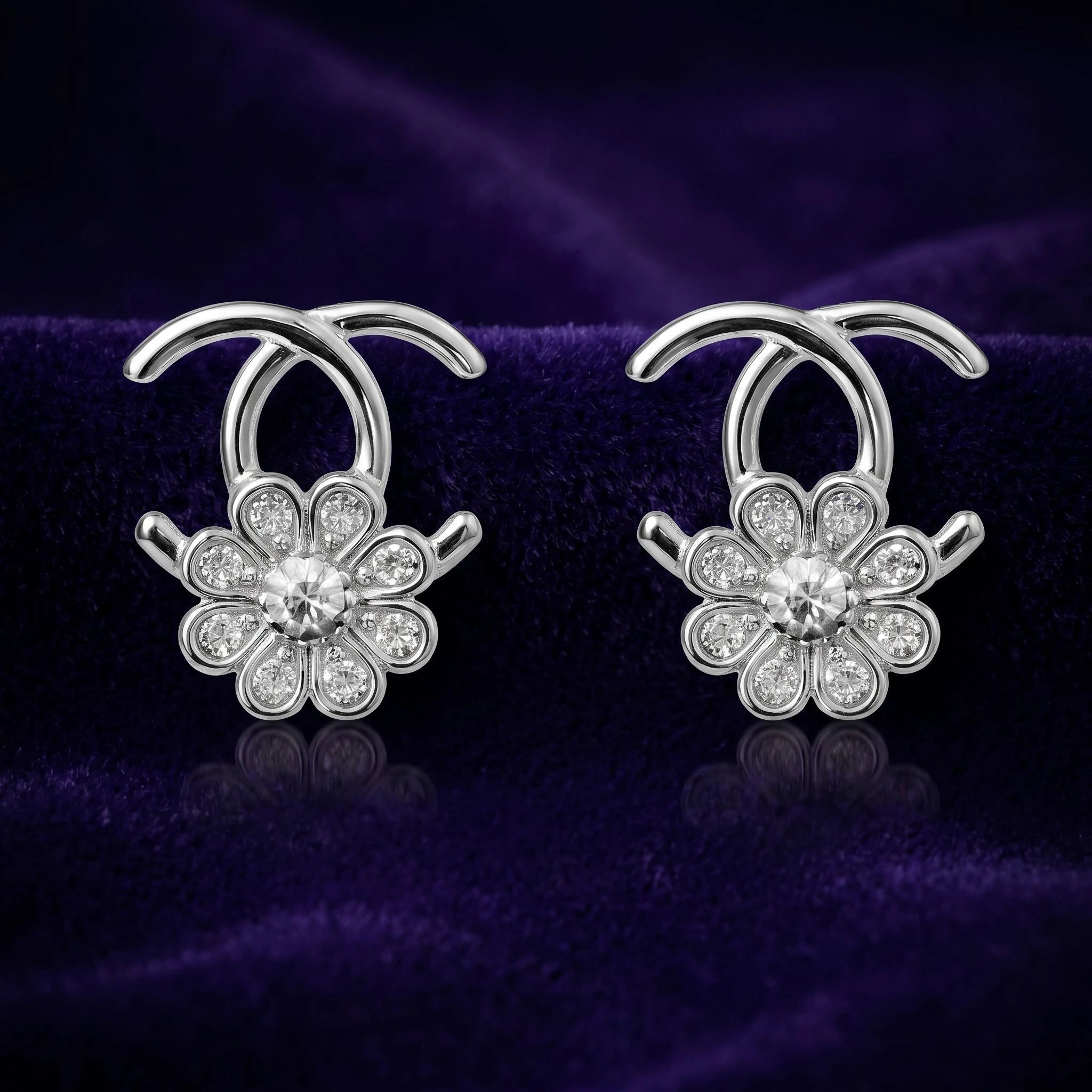 CZ Floral Studs