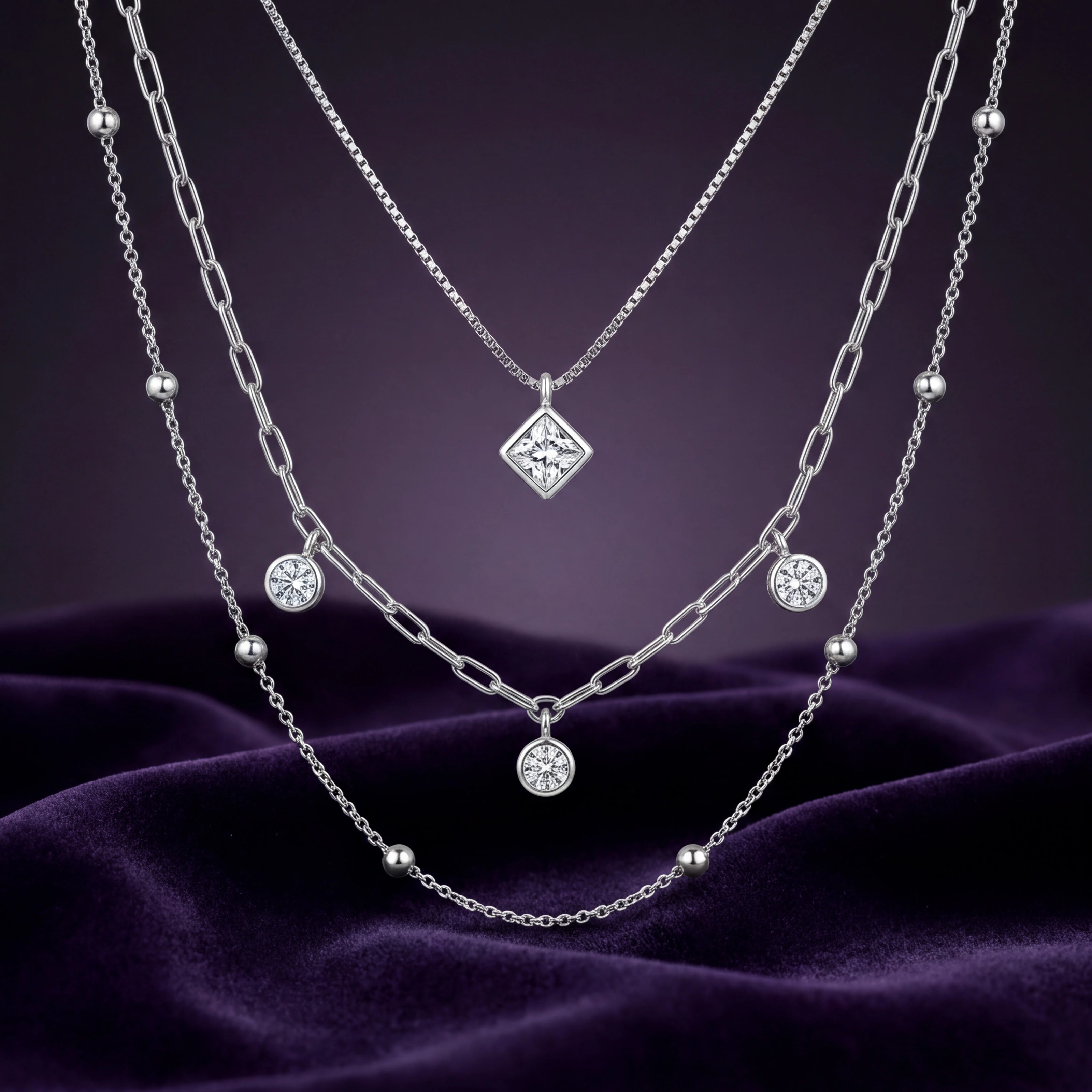 Sparkle Layered Necklace — 3