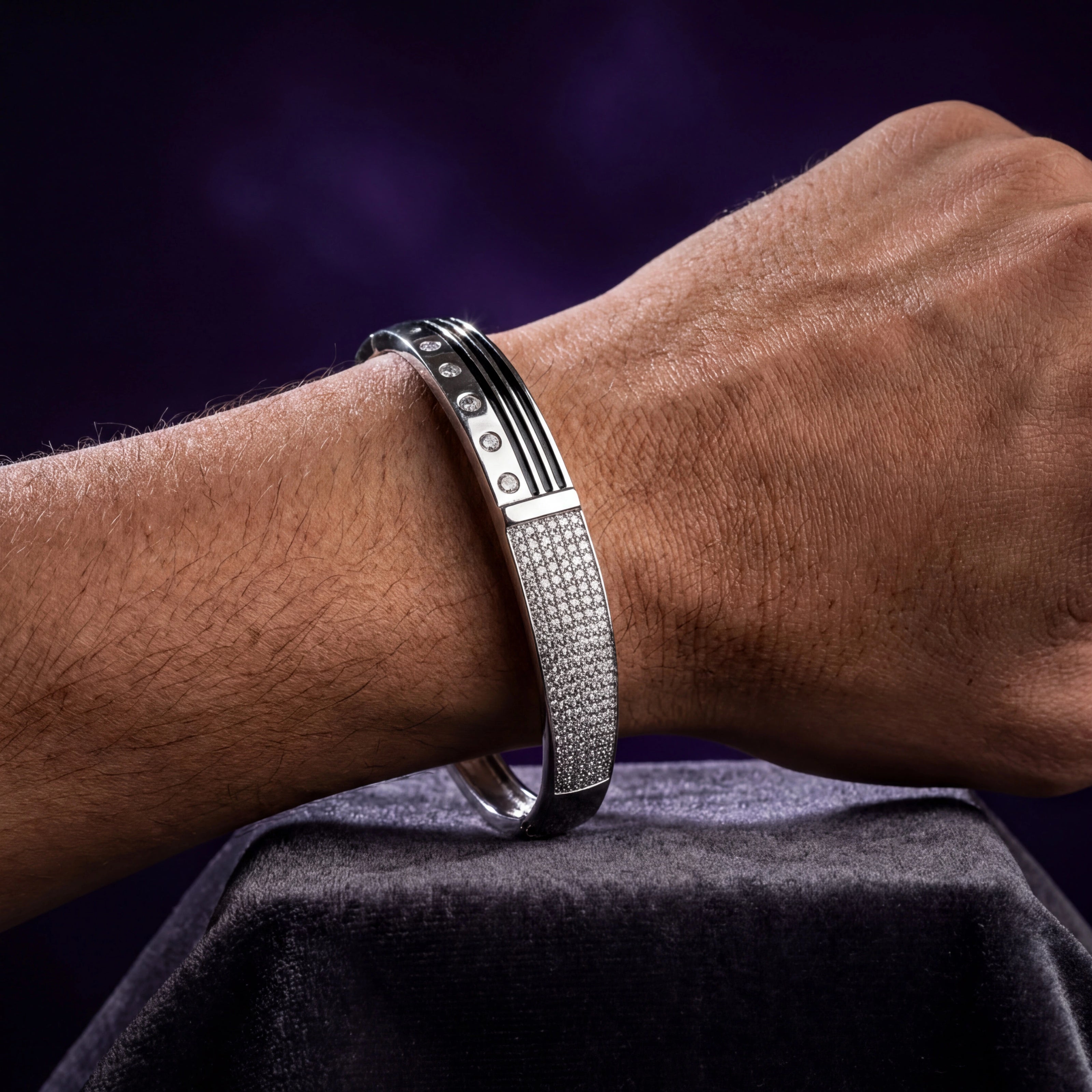 Modern Pave Bangle — 3