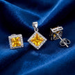 Yellow Halo Pendant Set — 3