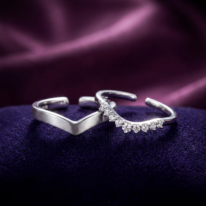 Shimmering V-Stack Rings — 3
